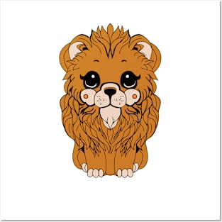 Cute lion chibi style Posters and Art